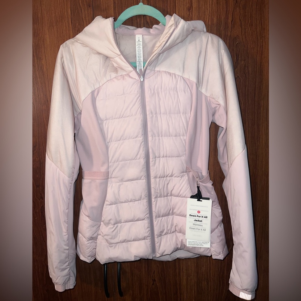 lululemon athletica Light Pink Hooded Puffer Jacket